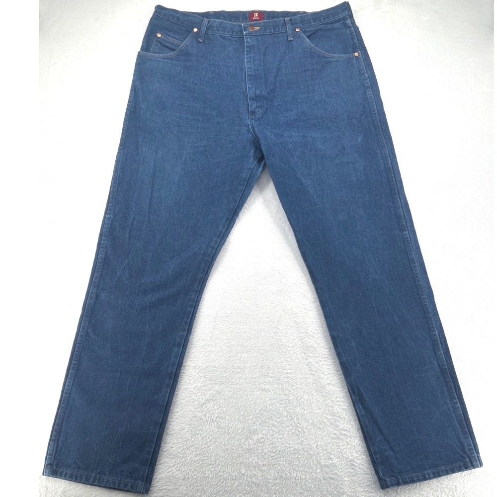 Wrangler Mens Relaxed Fit Jeans 42x34 Blue Straight Leg 31MWZDN Denim
